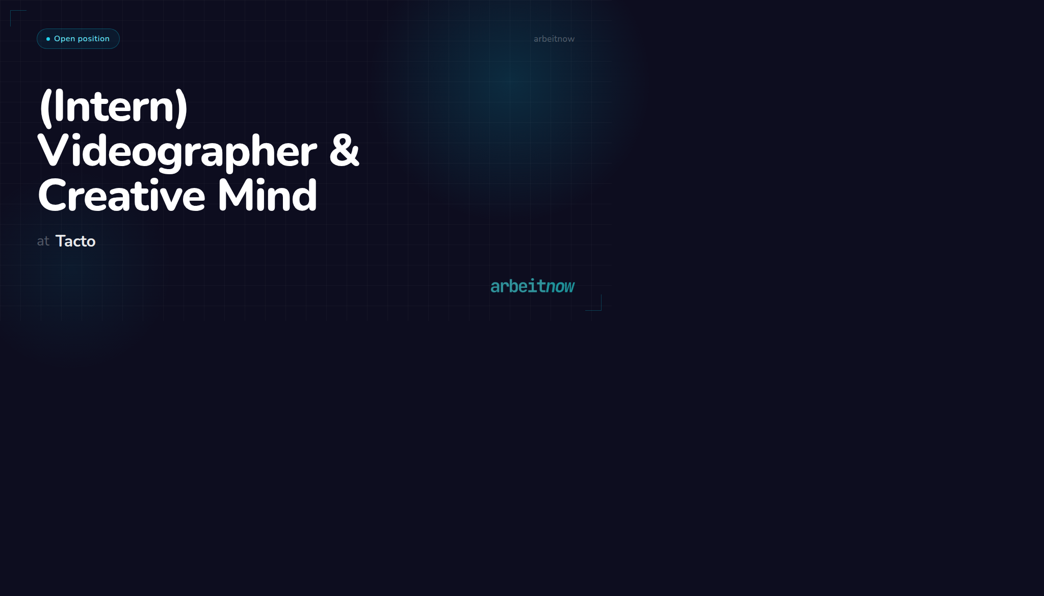 (Intern) Videographer & Creative Mind
