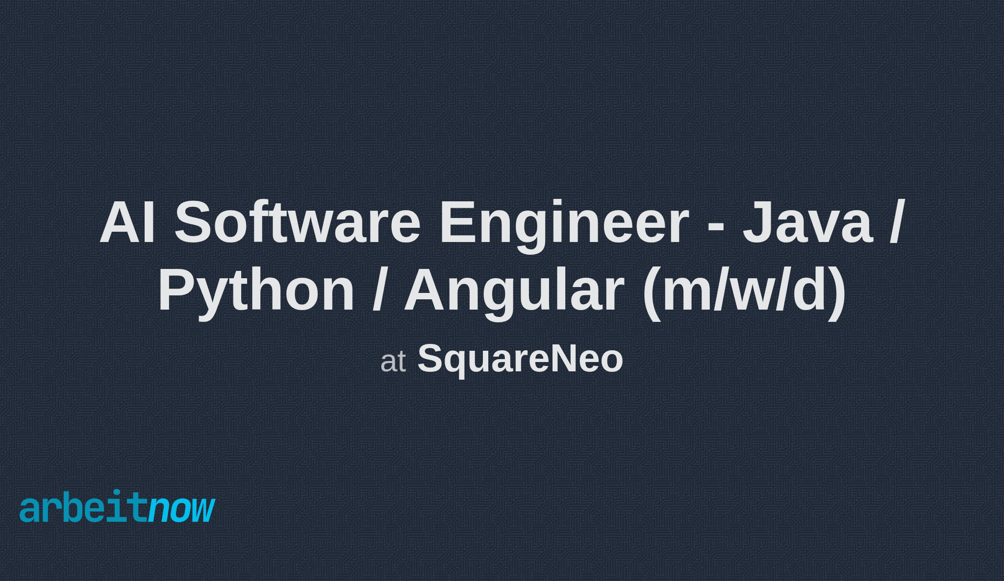 AI Software Engineer - Java / Python / Angular (m/w/d) job at SquareNeo ...