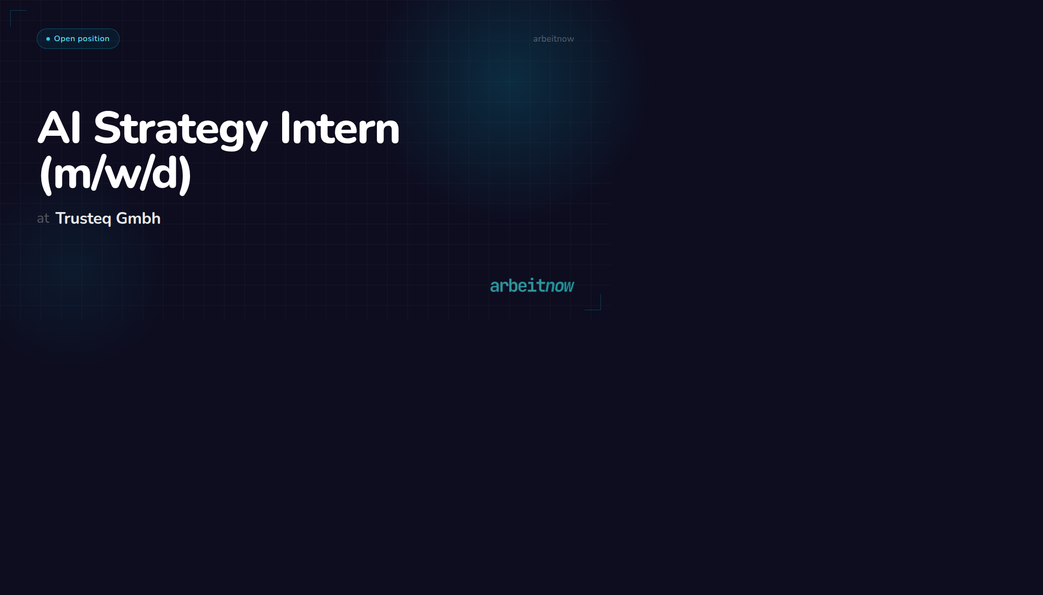 AI Strategy Intern (m/w/d) — Trusteq Gmbh