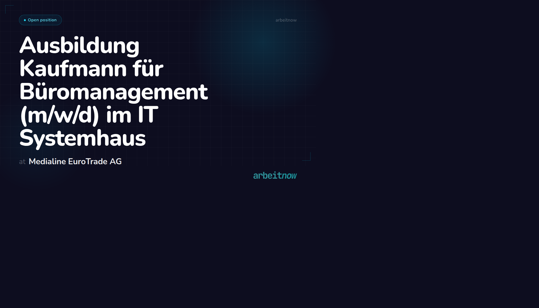 Ausbildung Kaufmann für Büromanagement (m/w/d) im IT Systemhaus — Medialine EuroTrade AG