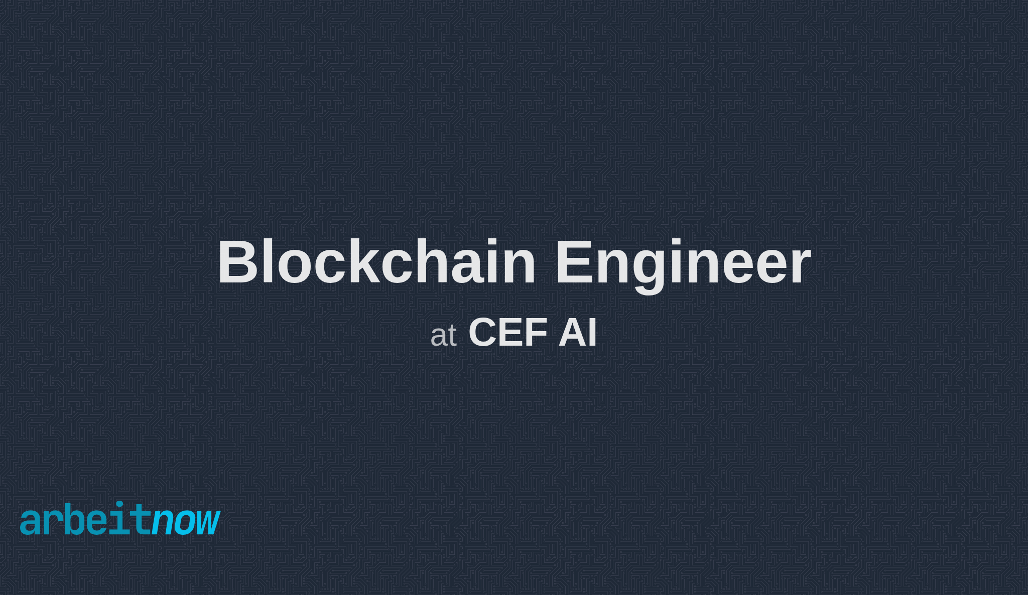 Blockchain Engineer job at CEF AI in Berlin, BERLIN