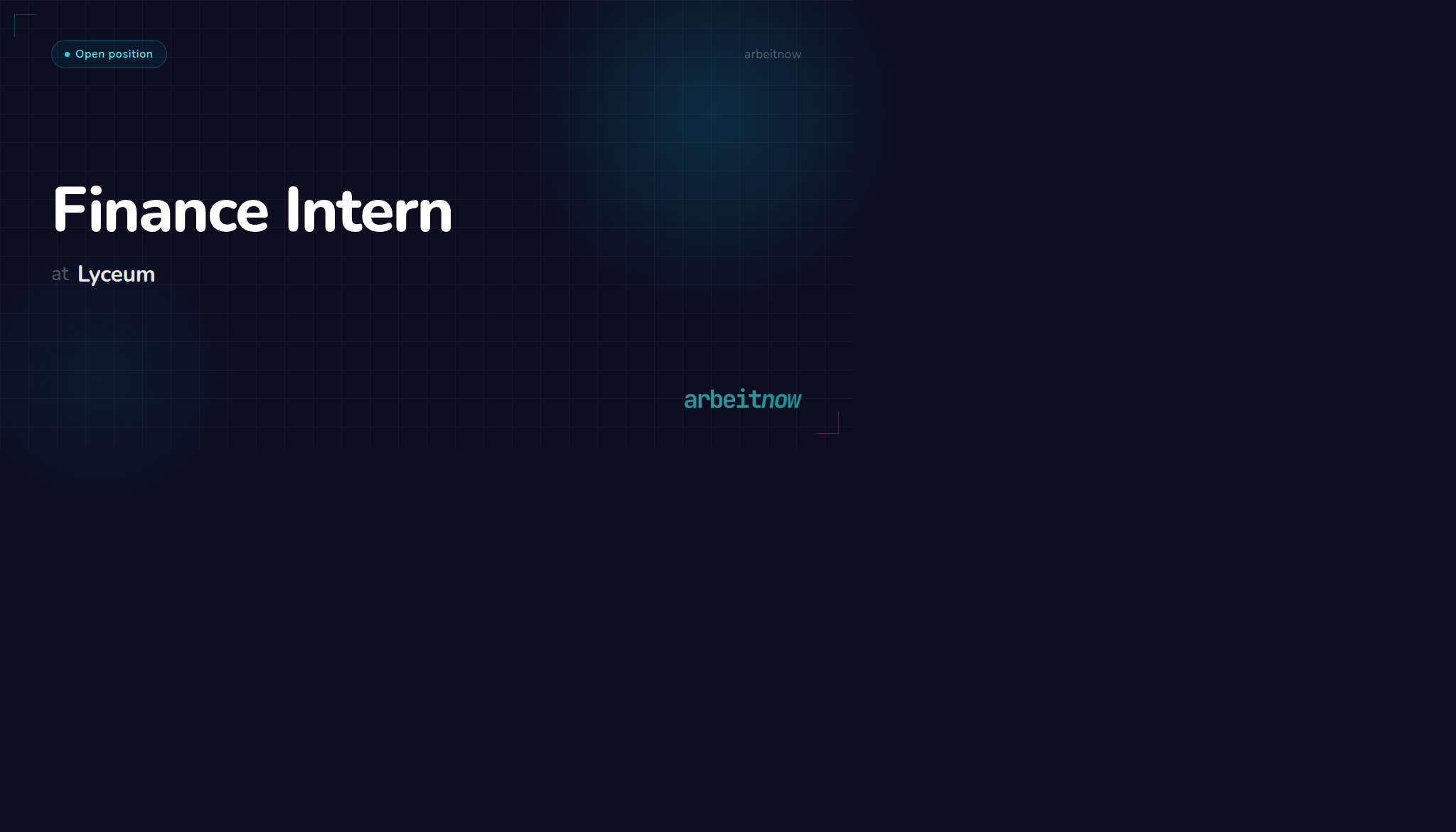 Finance Intern — Lyceum