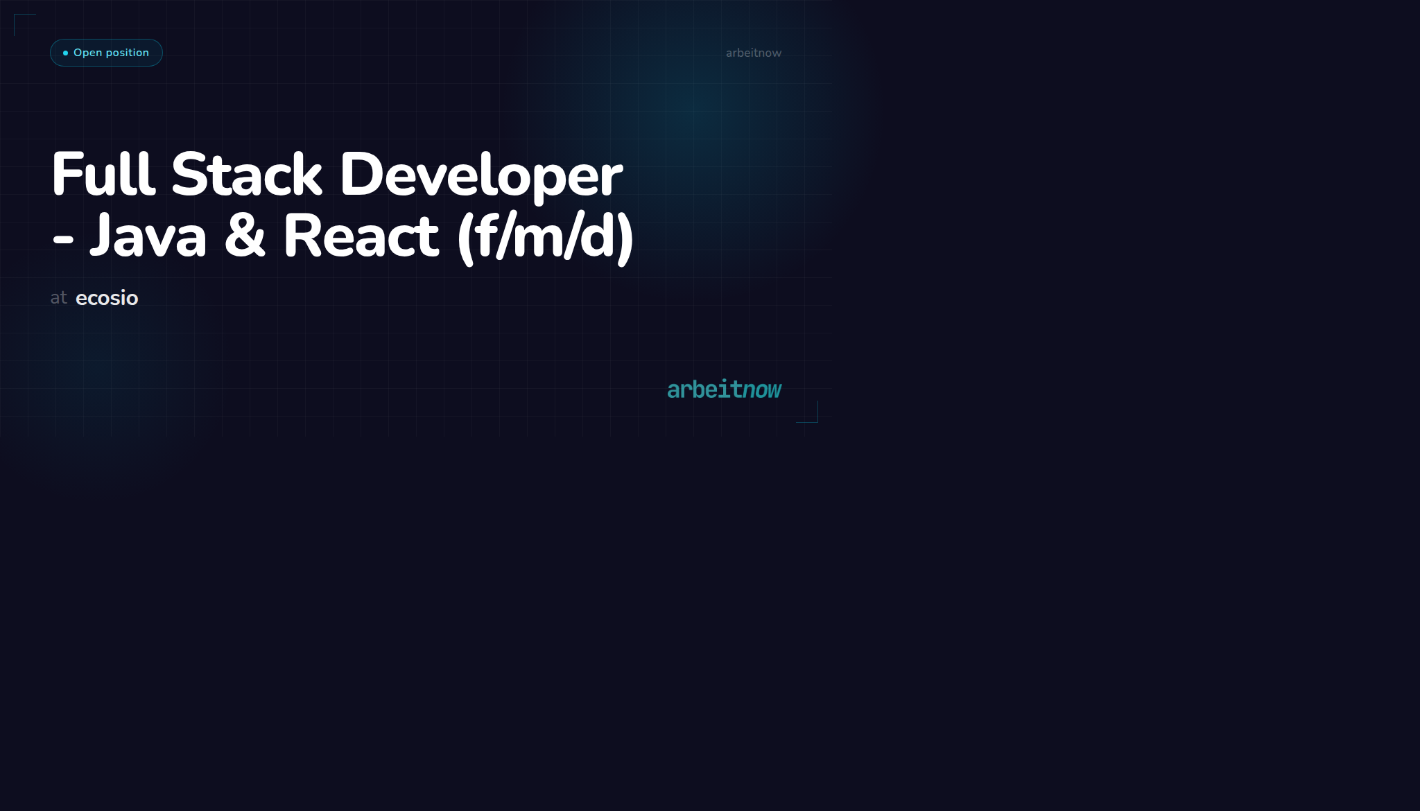 Full Stack Developer - Java & React – ecosio – Remote | Arbeitnow