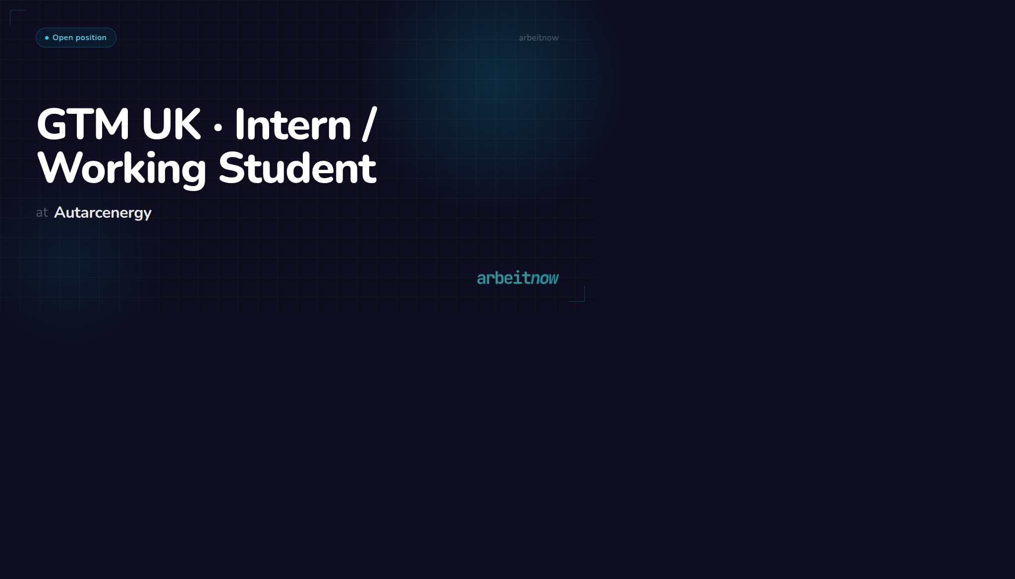 GTM UK · Intern / Working Student — Autarcenergy