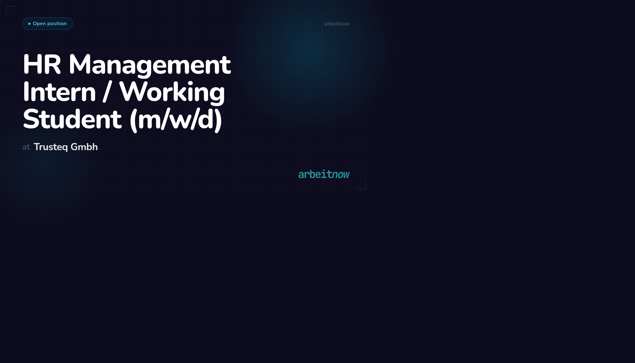 HR Management Intern / Working Student (m/w/d) — Trusteq Gmbh