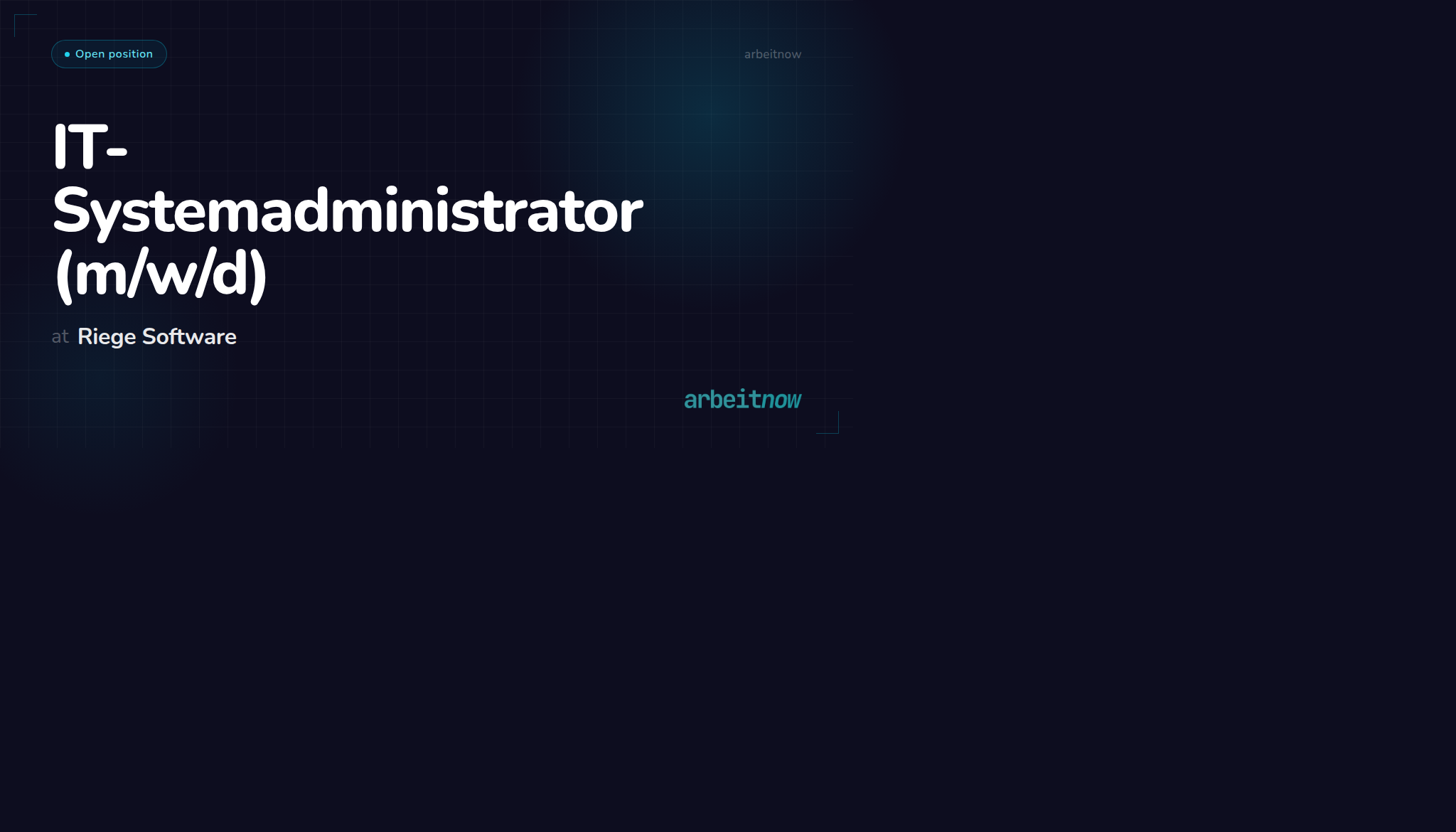 IT-Systemadministrator (m/w/d) — Riege Software