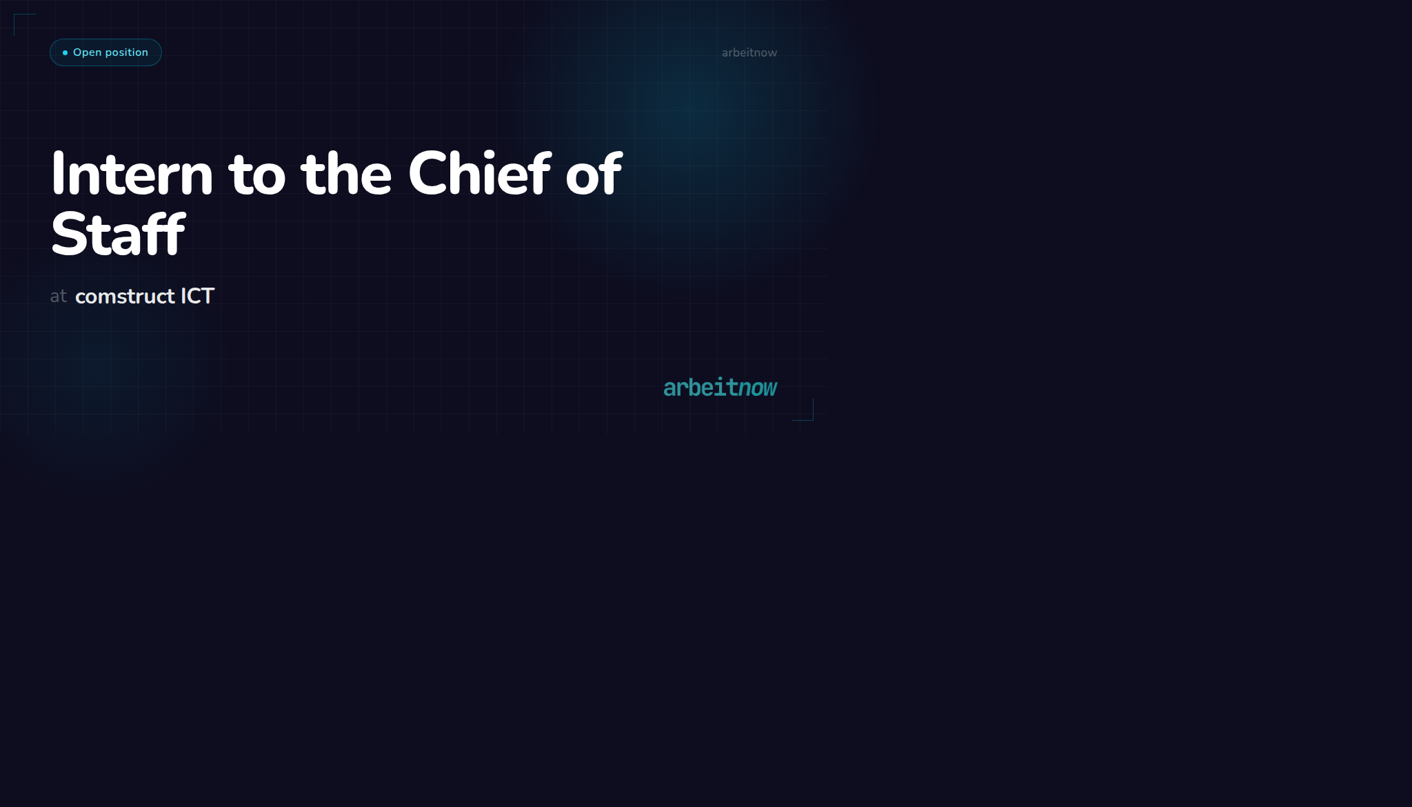 Intern to the Chief of Staff at comstruct ICT