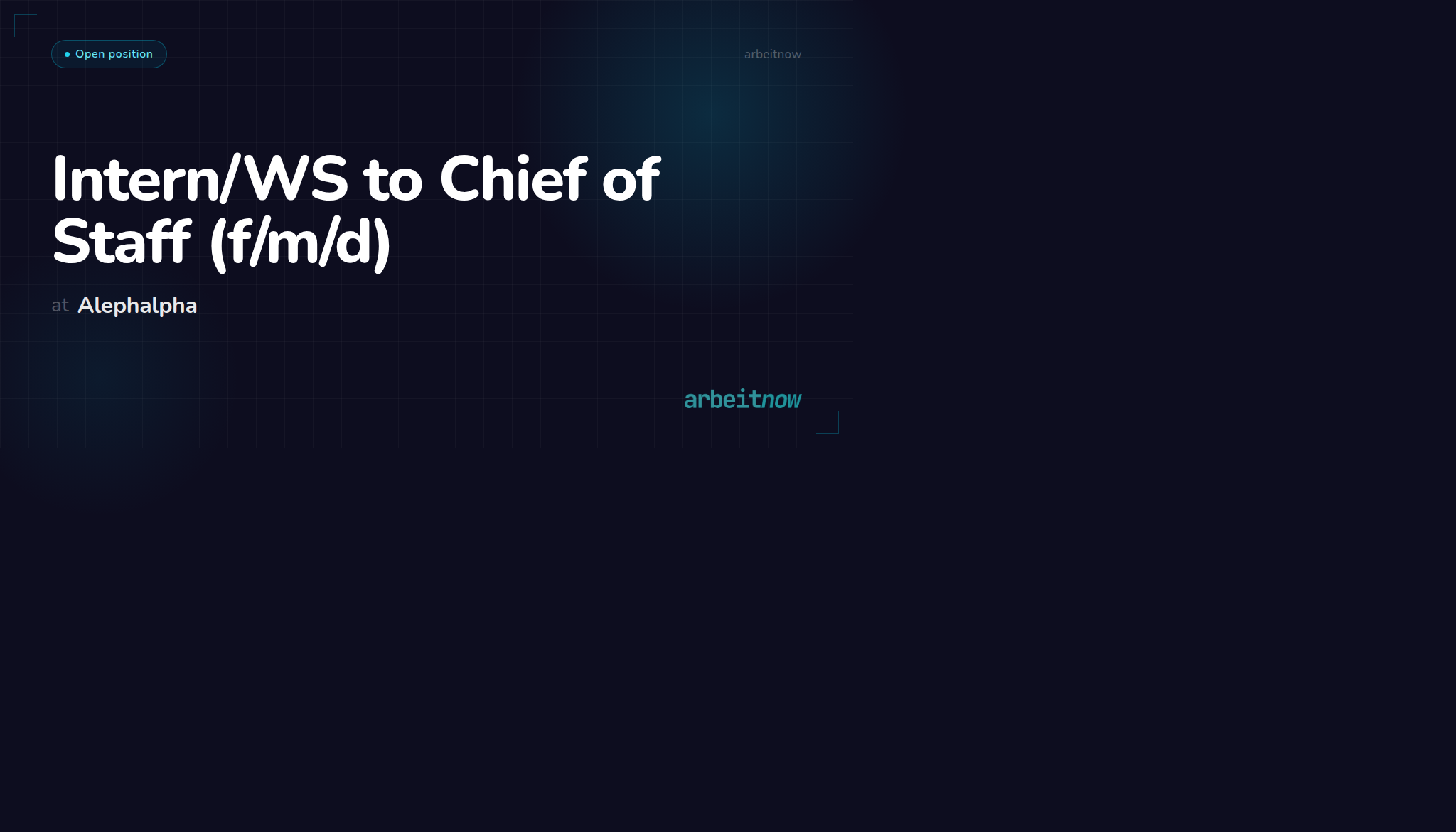 Intern/WS to Chief of Staff (f/m/d) — Alephalpha