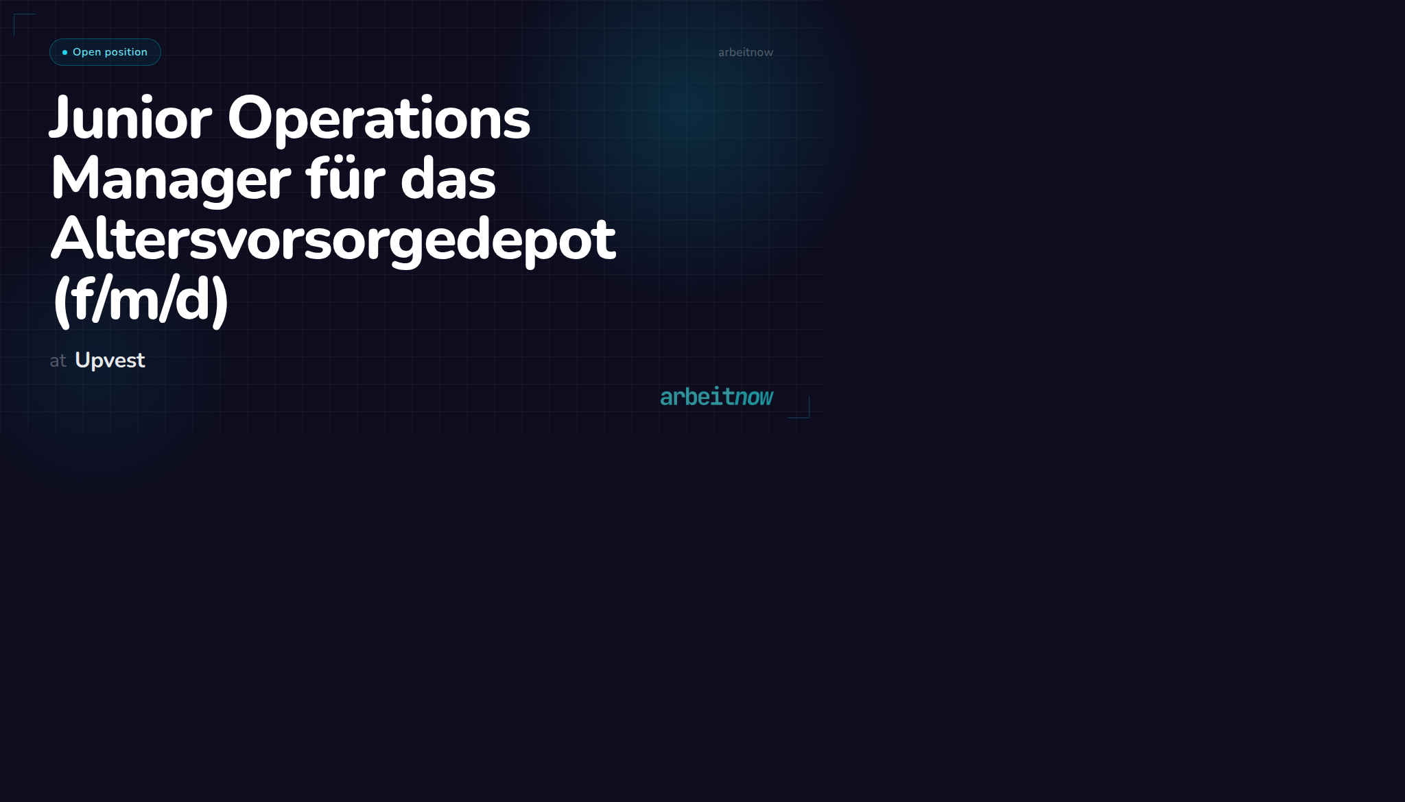 Junior Operations Manager für das Altersvorsorgedepot (f/m/d) at Upvest