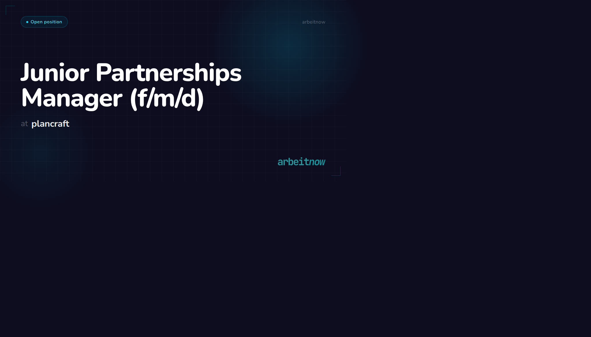 Junior Partnerships Manager (f/m/d) at plancraft