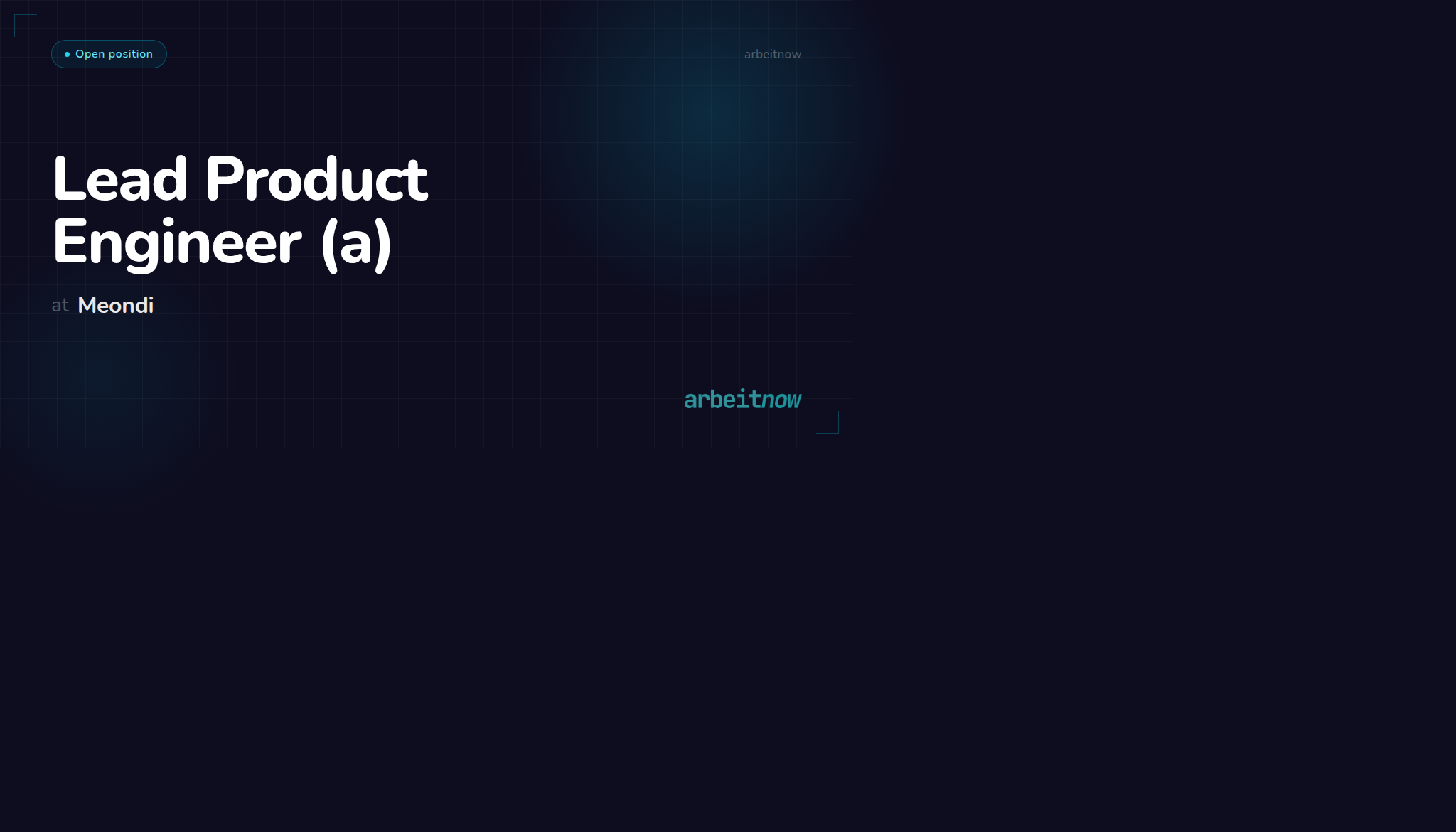 Lead Product Engineer (a) — Meondi