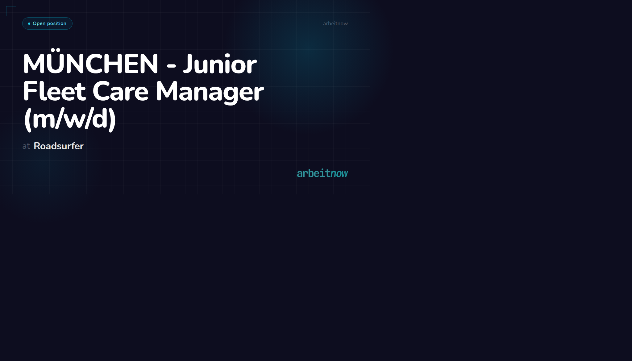 MÜNCHEN - Junior Fleet Care Manager (m/w/d) at Roadsurfer