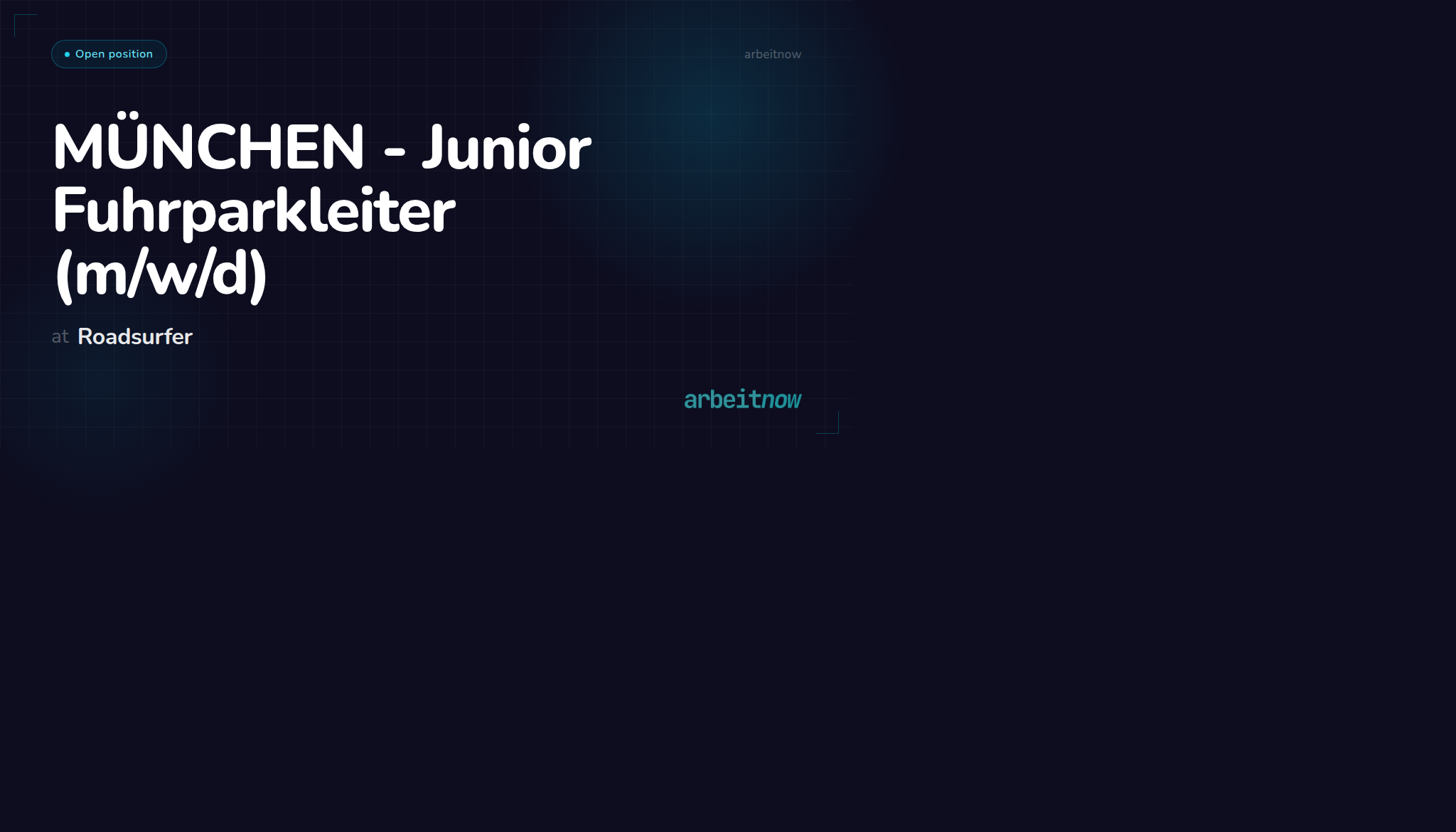 MÜNCHEN - Junior Fuhrparkleiter (m/w/d) at Roadsurfer