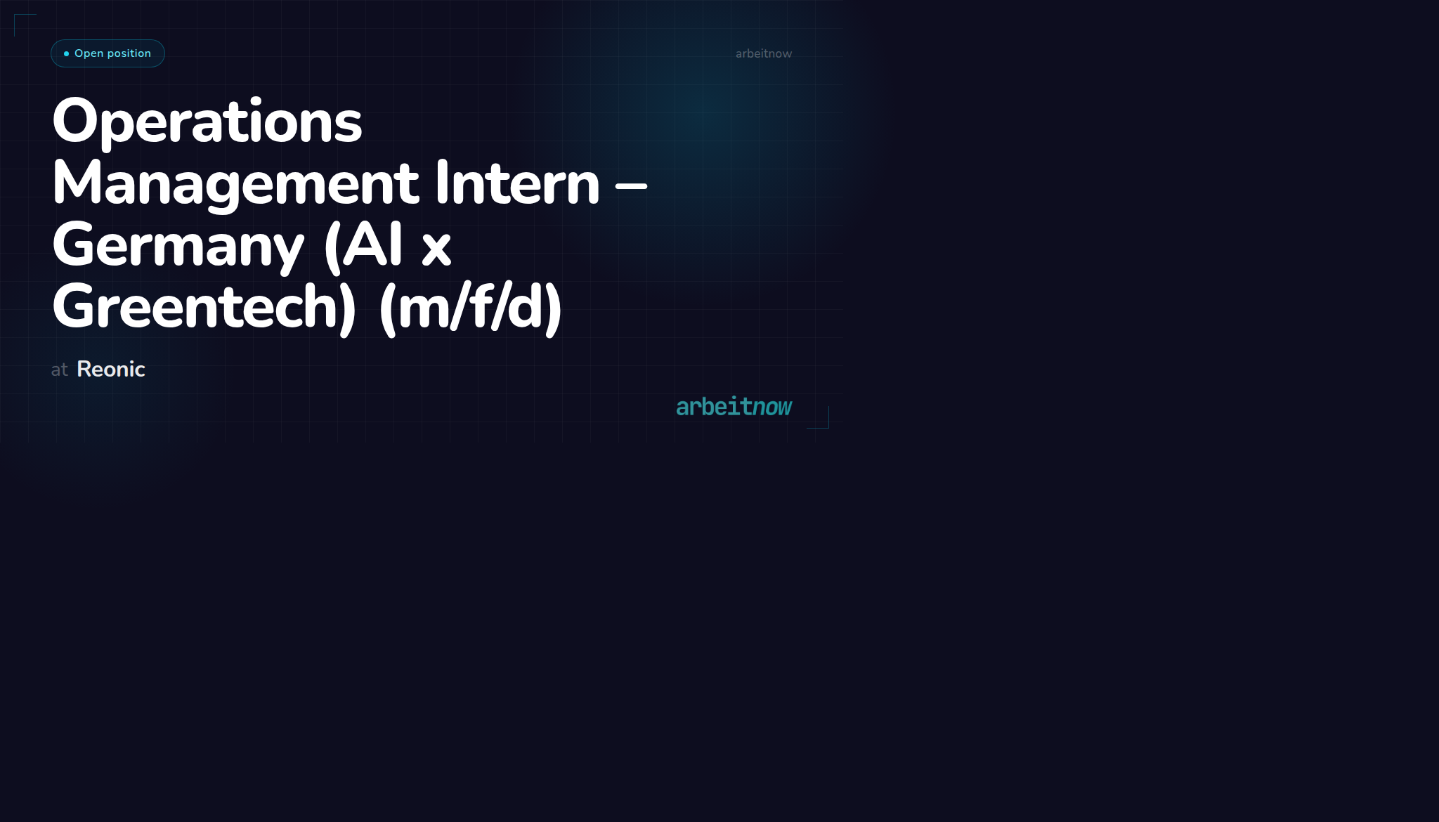 Operations Management Intern – Germany (AI x Greentech) (m/f/d) — Reonic
