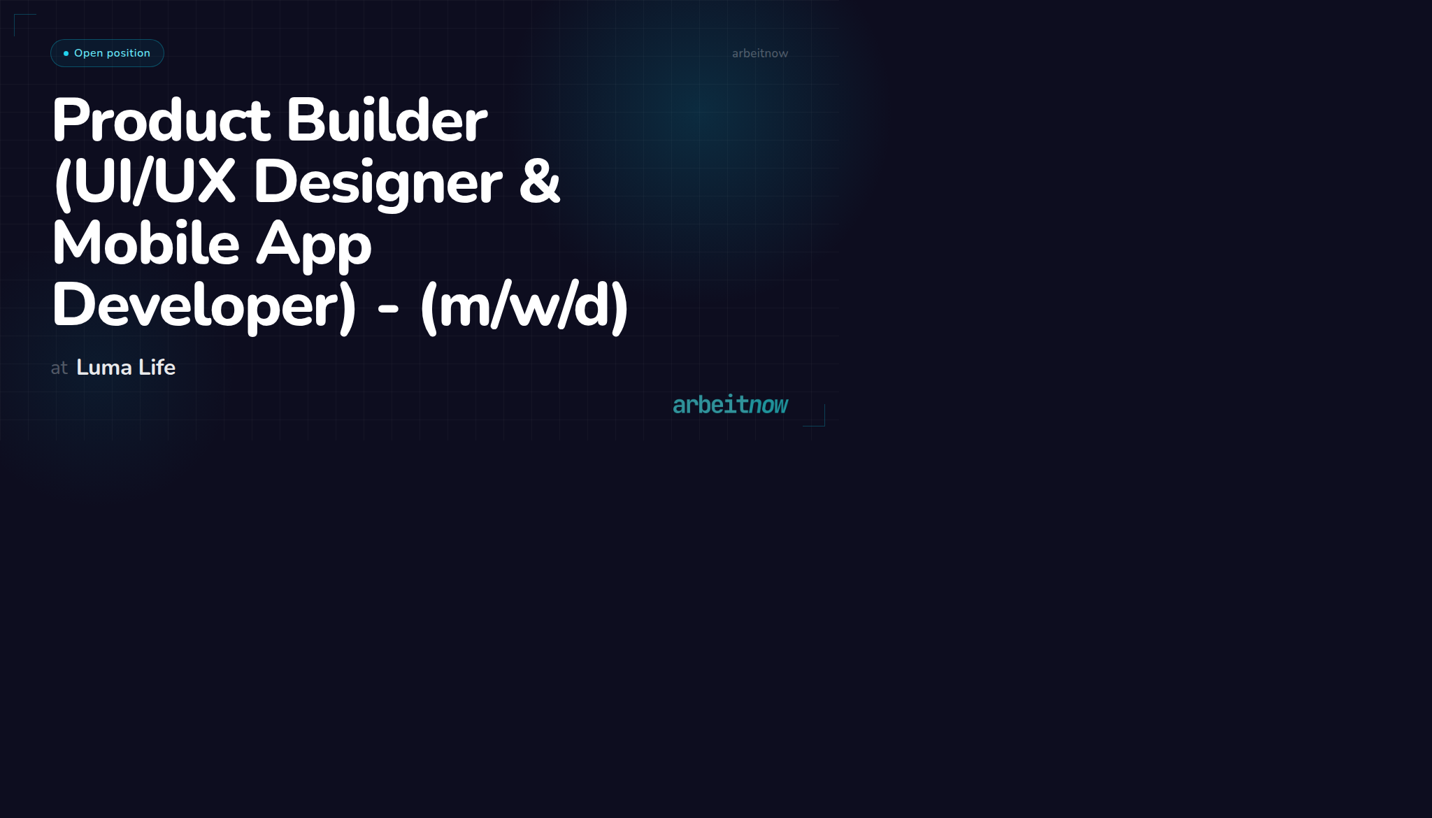 Product Builder (UI/UX Designer & Mobile App Developer) - – Luma Life ...