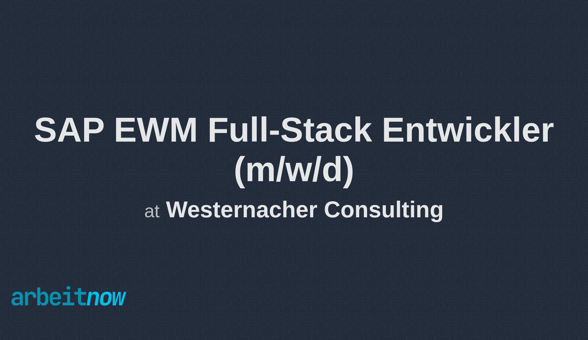 SAP EWM Full-Stack Entwickler - Westernacher Consulting