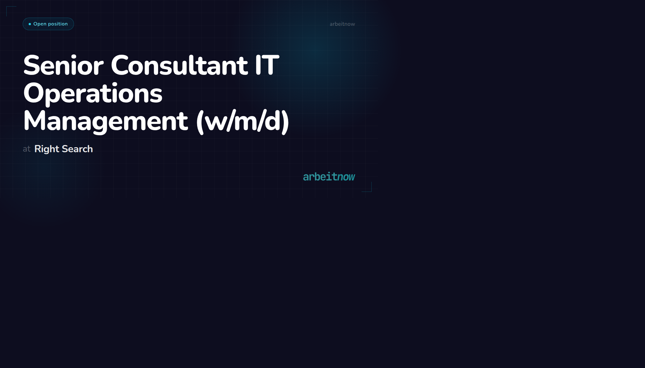 Senior Consultant IT Operations Management (w/m/d) — Right Search