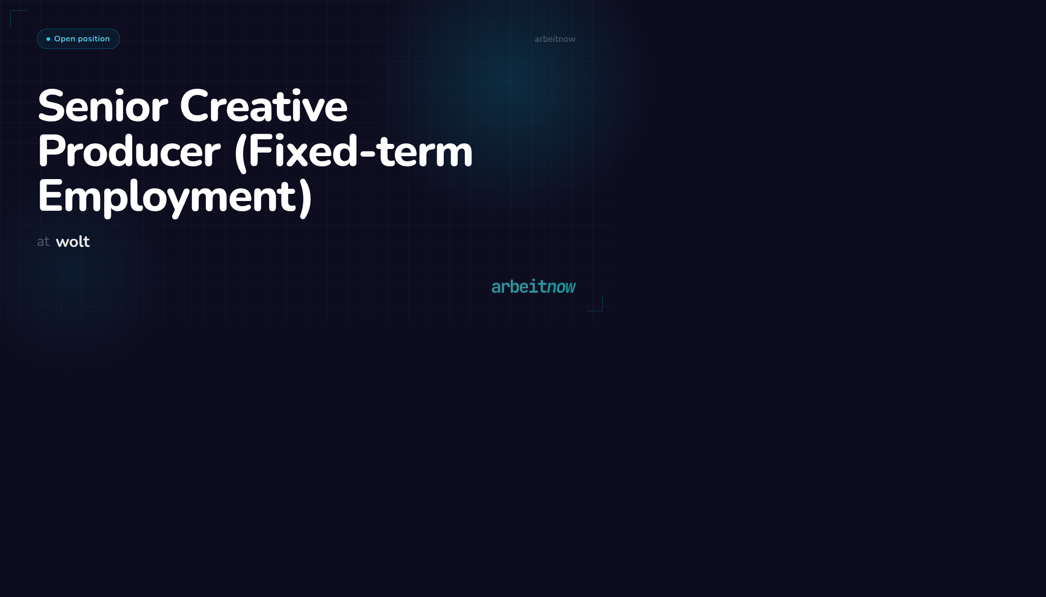 Senior Creative Producer (Fixed-term Employment) — wolt
