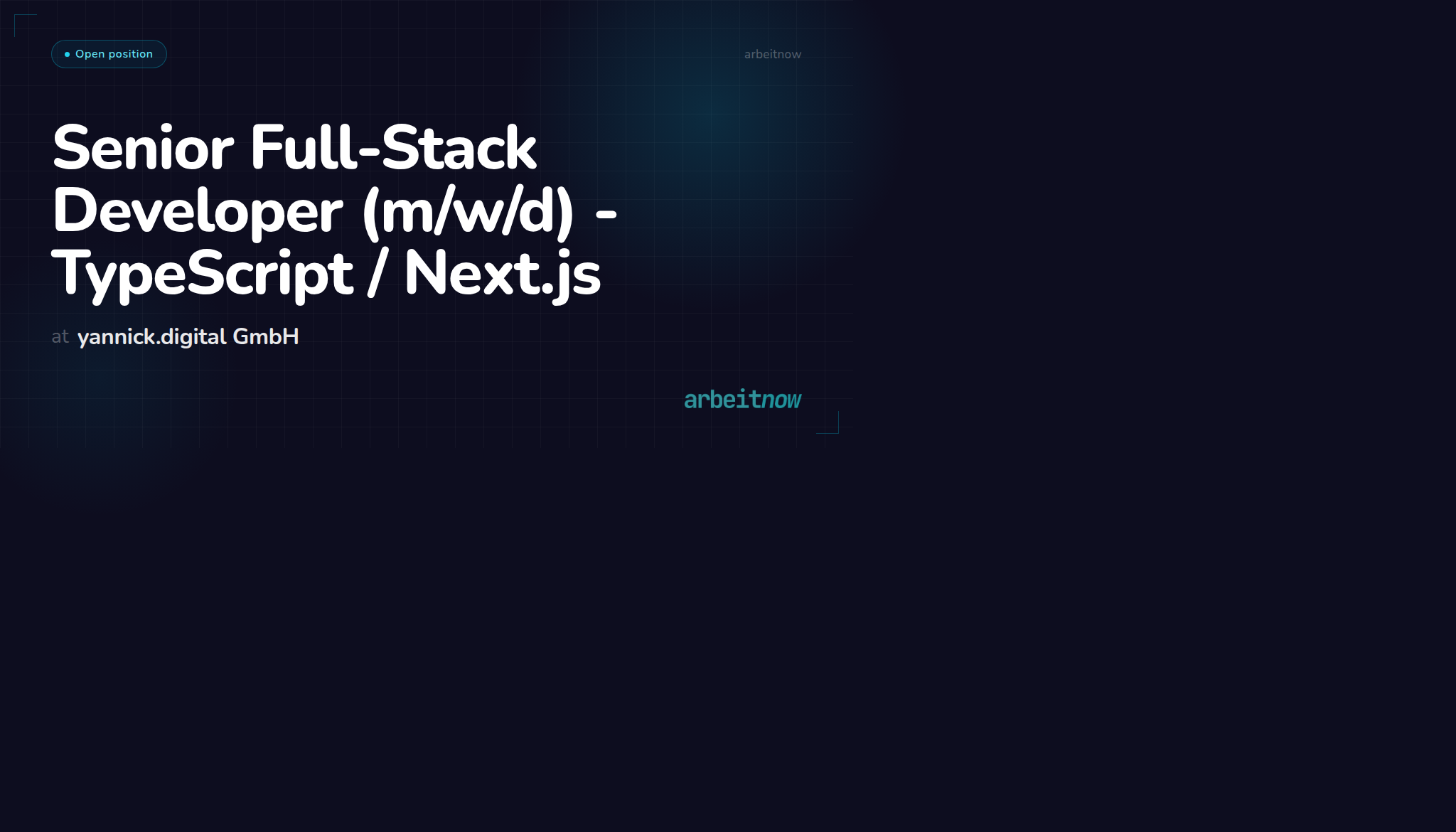 Senior Full-Stack Developer - TypeScript / Next.js – yannick.digital ...