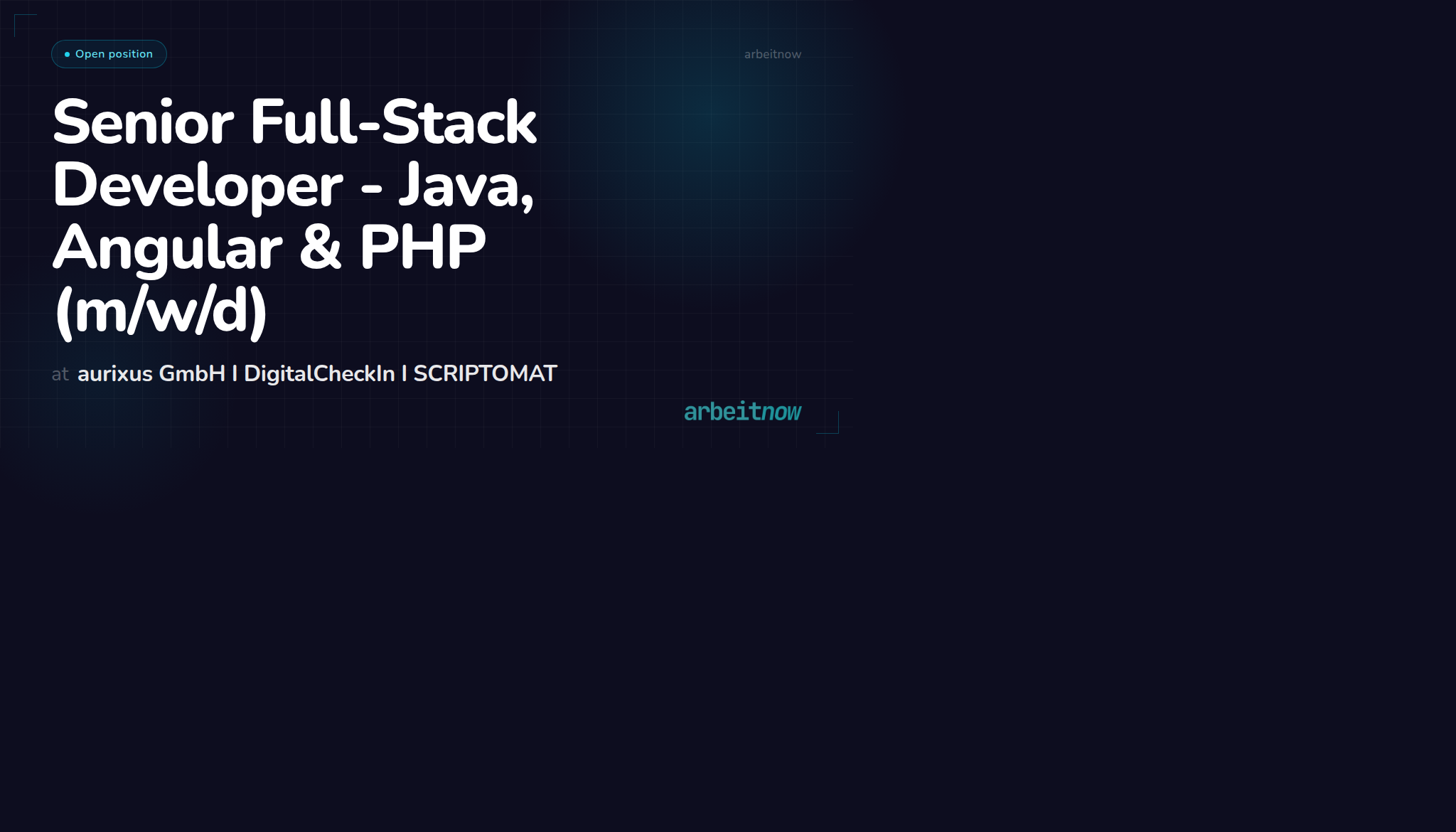 Senior Full-Stack Developer - Java, Angular & PHP – aurixus GmbH I ...