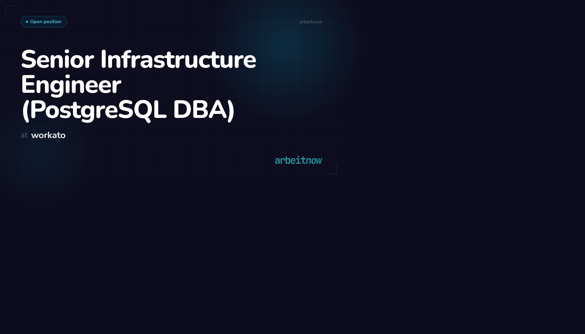 Senior Infrastructure Engineer (PostgreSQL DBA) — workato