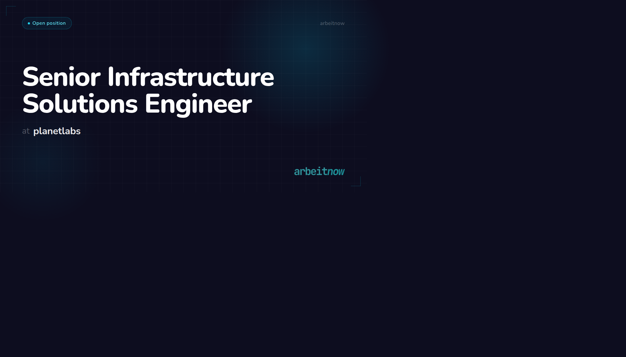Senior Infrastructure Solutions Engineer — planetlabs