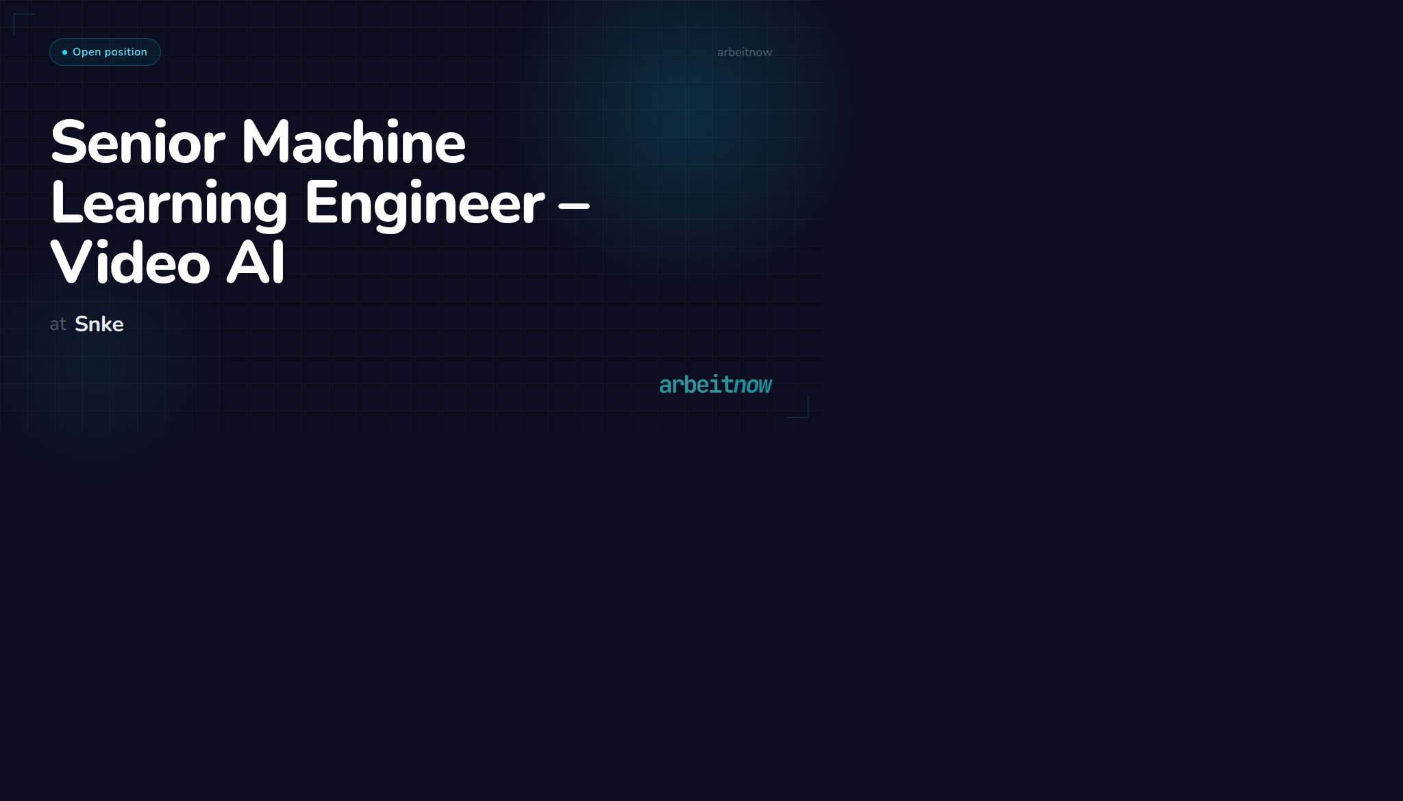 Senior Machine Learning Engineer – Video AI – Snke – Munich | Arbeitnow