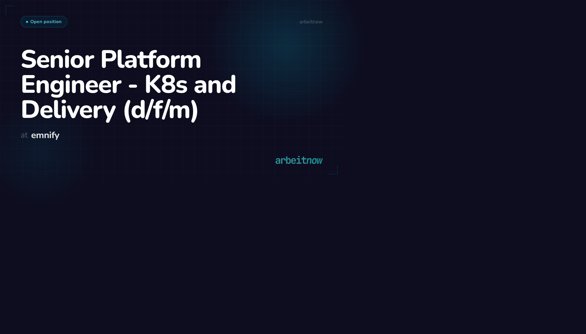 Senior Platform Engineer - K8s and Delivery (d/f/m) — emnify