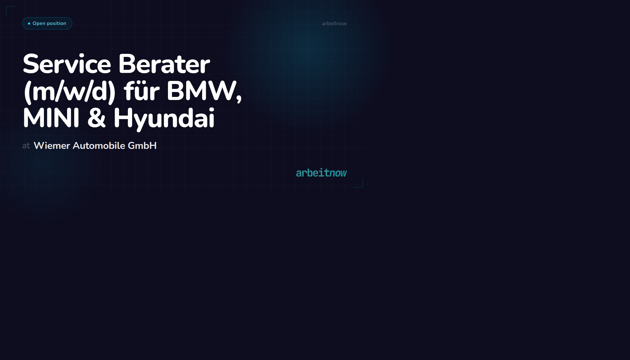 Service Berater (m/w/d) für BMW, MINI & Hyundai — Wiemer Automobile GmbH
