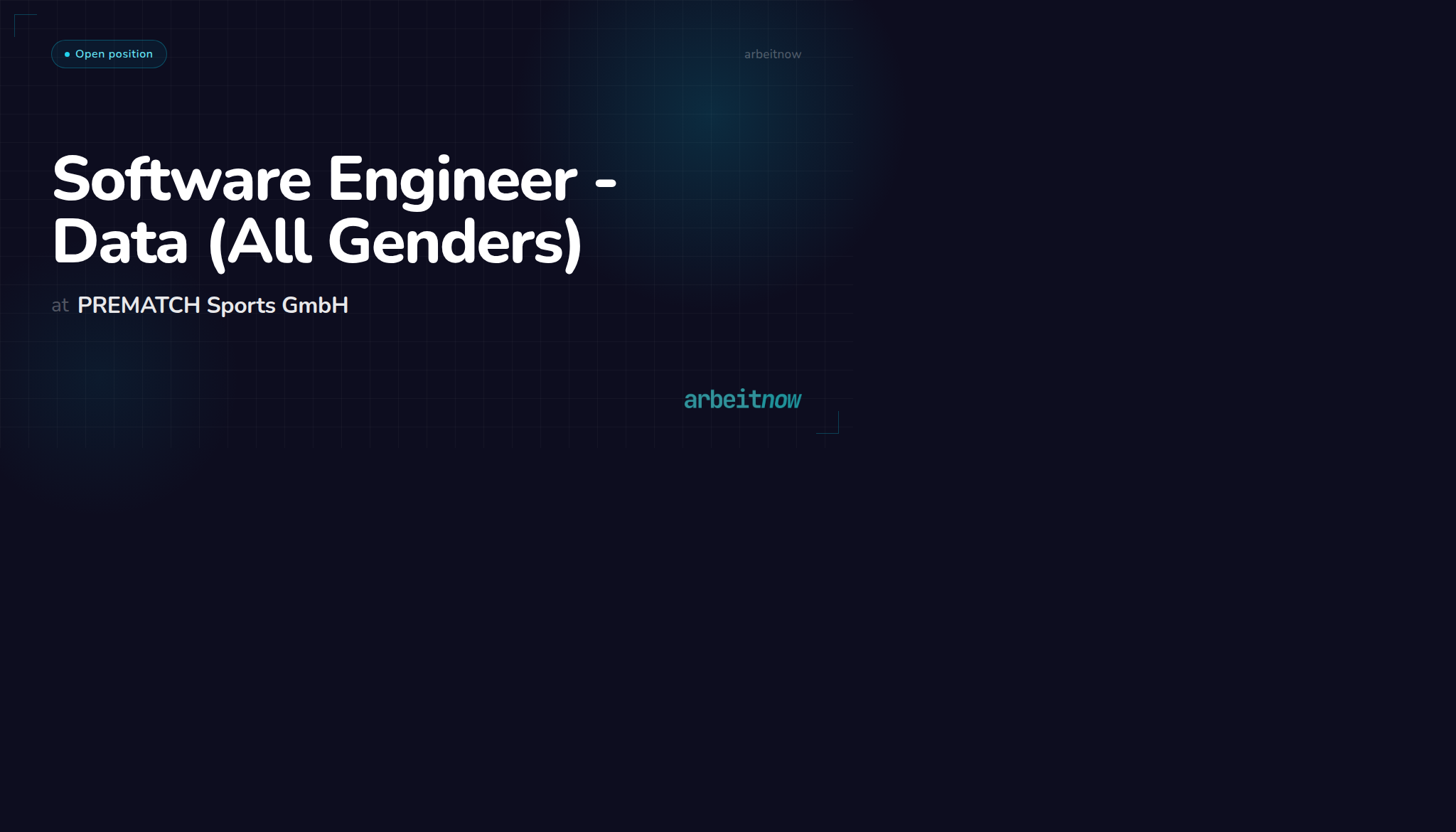Software Engineer - Data (All Genders) – PREMATCH Sports GmbH – Cologne ...