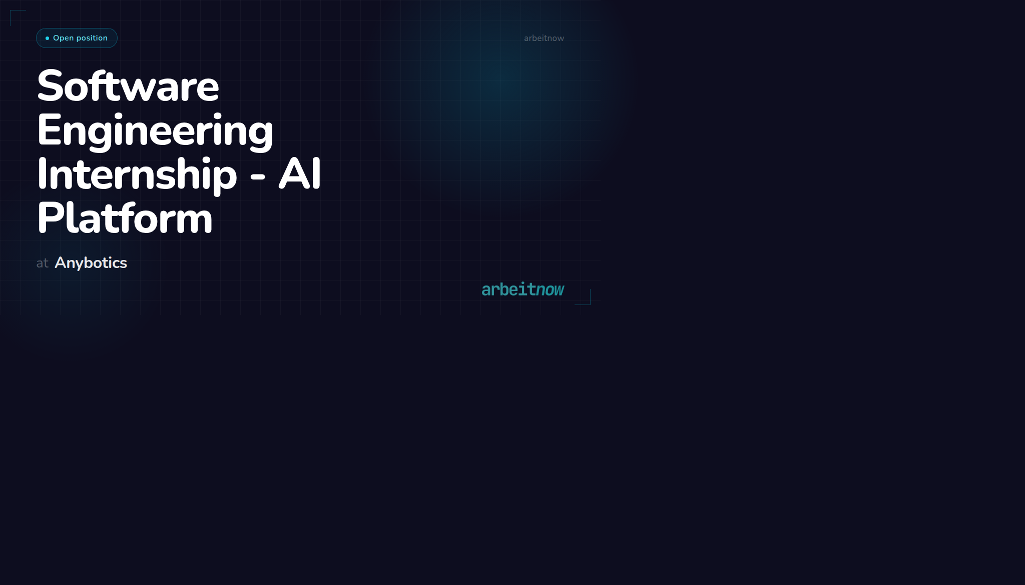Software Engineering Internship - AI Platform — Anybotics