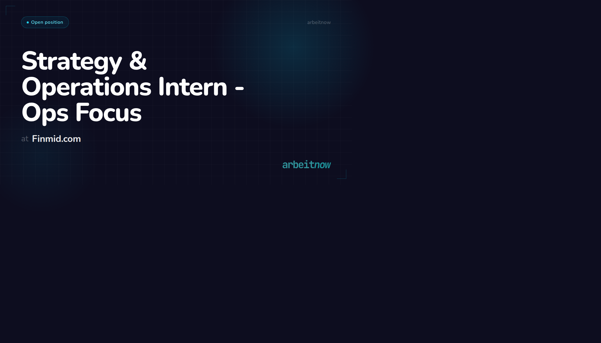 Strategy & Operations Intern - Ops Focus at Finmid.com