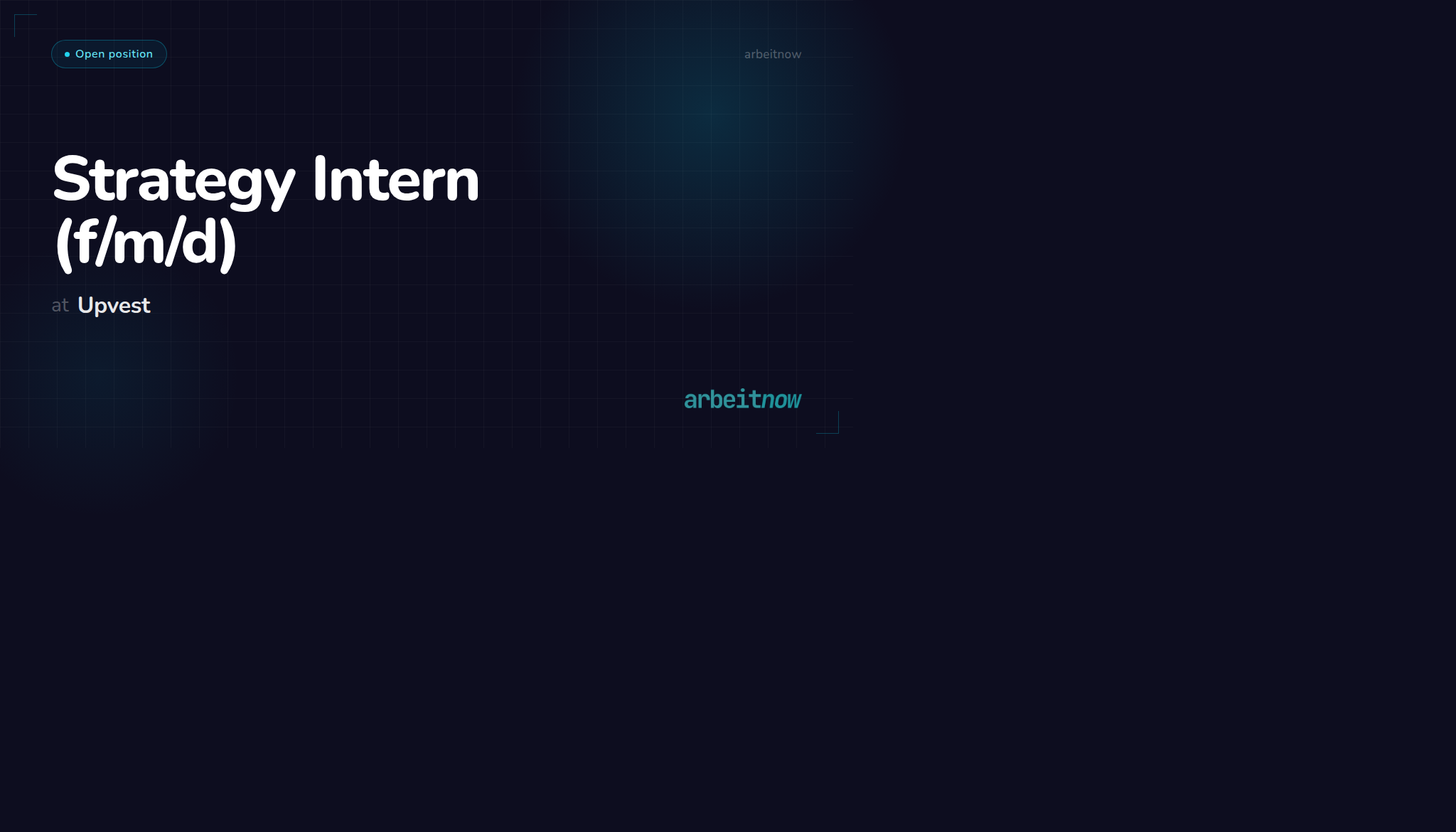 Strategy Intern (f/m/d) at Upvest