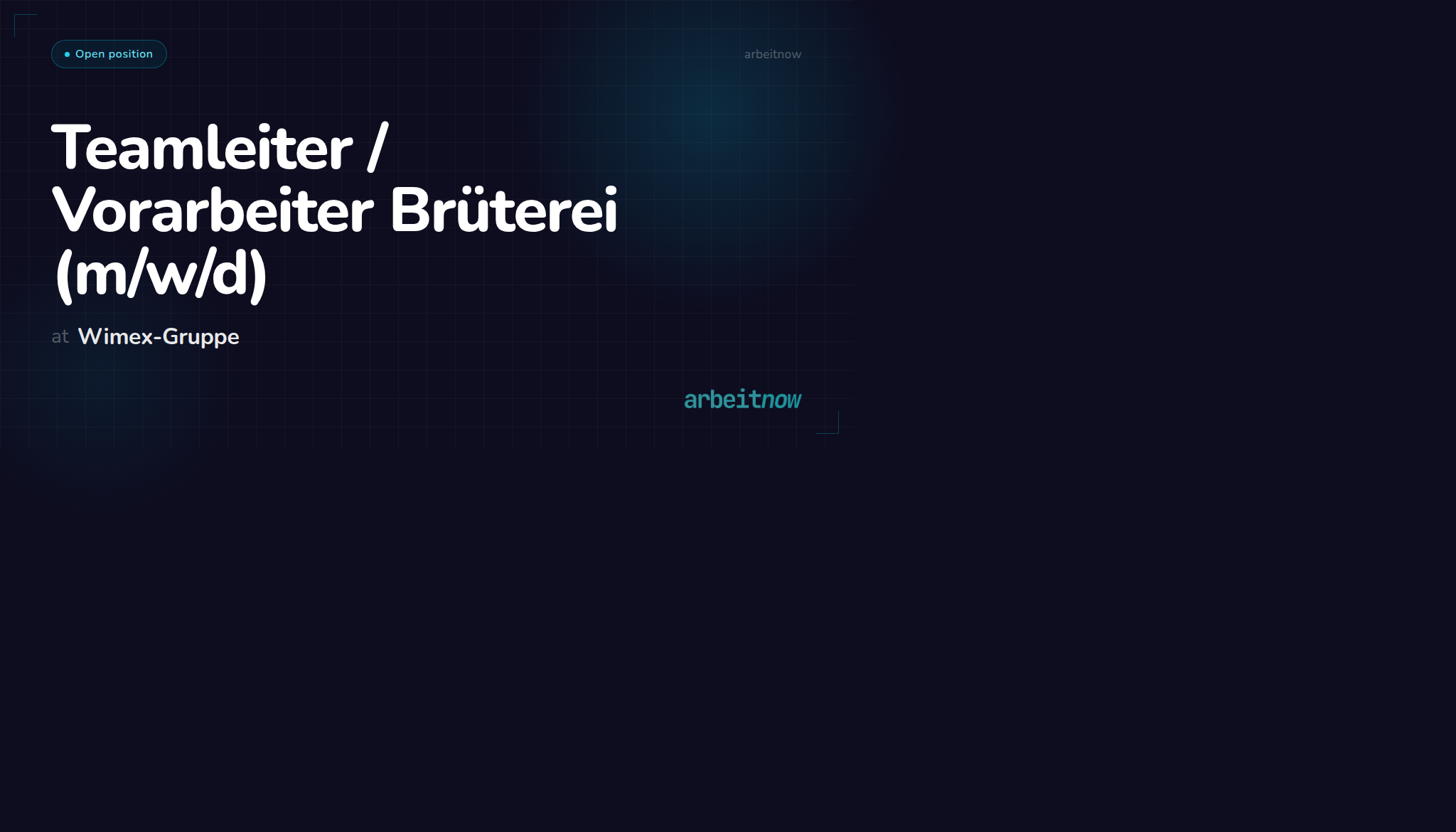 Teamleiter / Vorarbeiter Brüterei (m/w/d) — Wimex-Gruppe