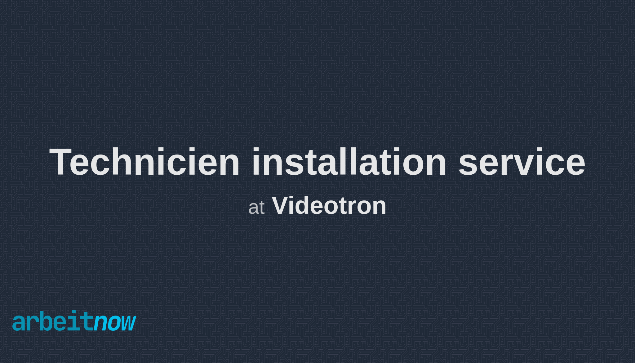 Technicien Installation Service At Videotron Quebec Montreal C