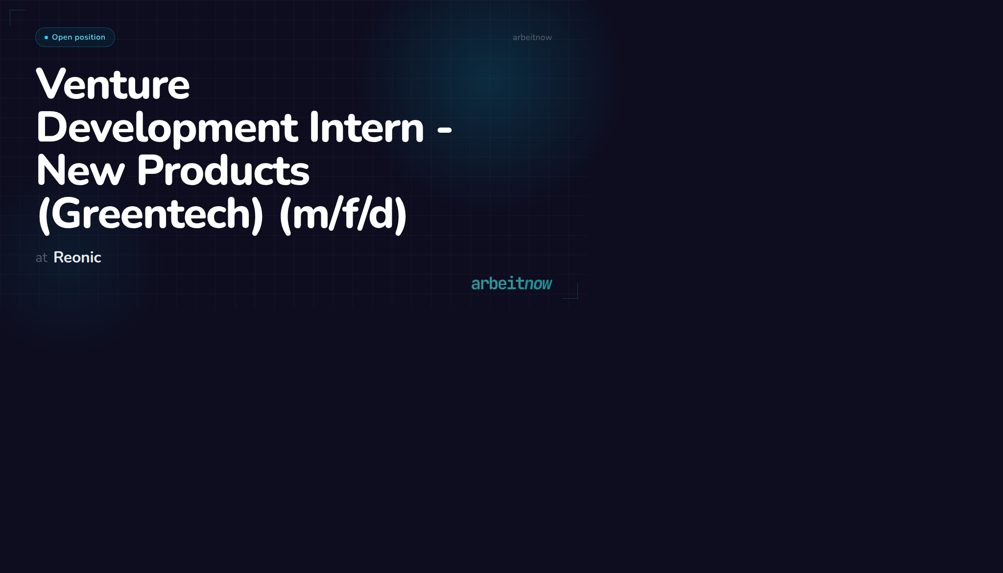 Venture Development Intern - New Products (Greentech) (m/f/d) at Reonic