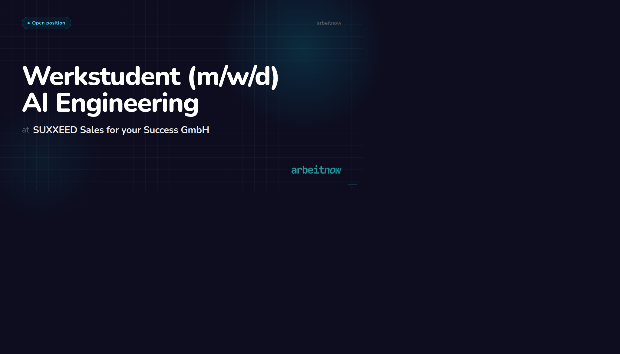 Werkstudent AI Engineering – SUXXEED Sales for your Success GmbH ...