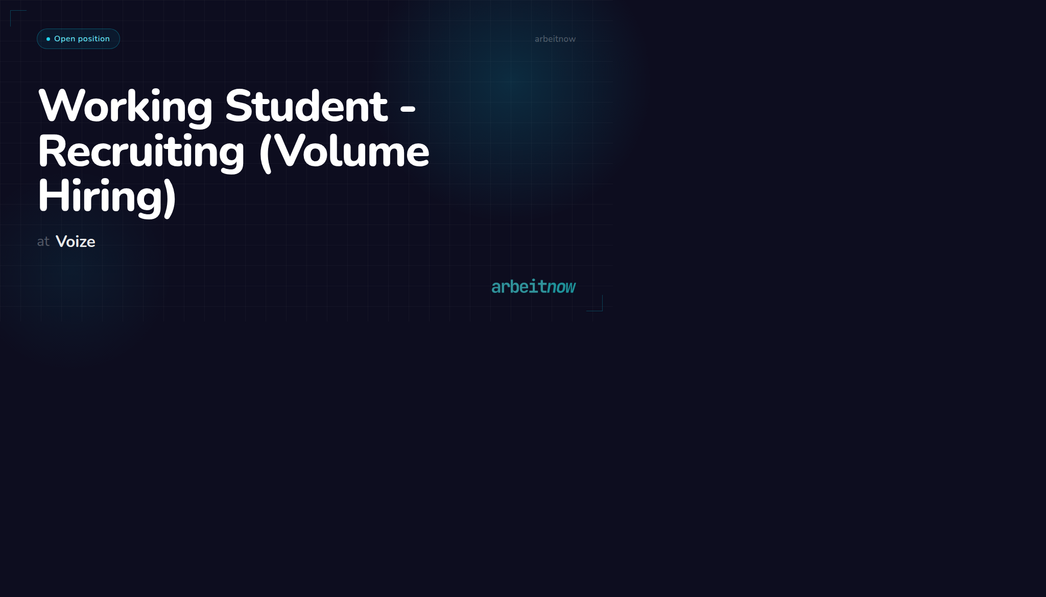 Working Student - Recruiting (Volume Hiring) at Voize