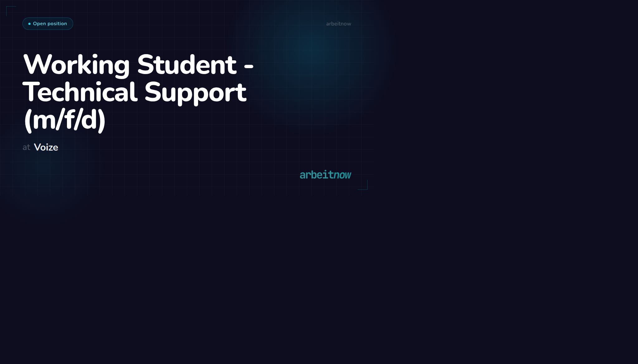 Working Student - Technical Support (m/f/d) at Voize