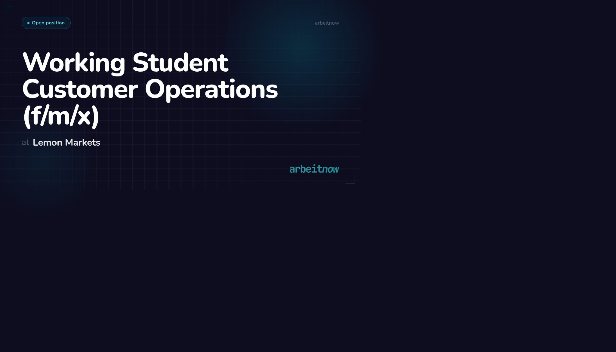 Working Student Customer Operations (f/m/x) at Lemon Markets