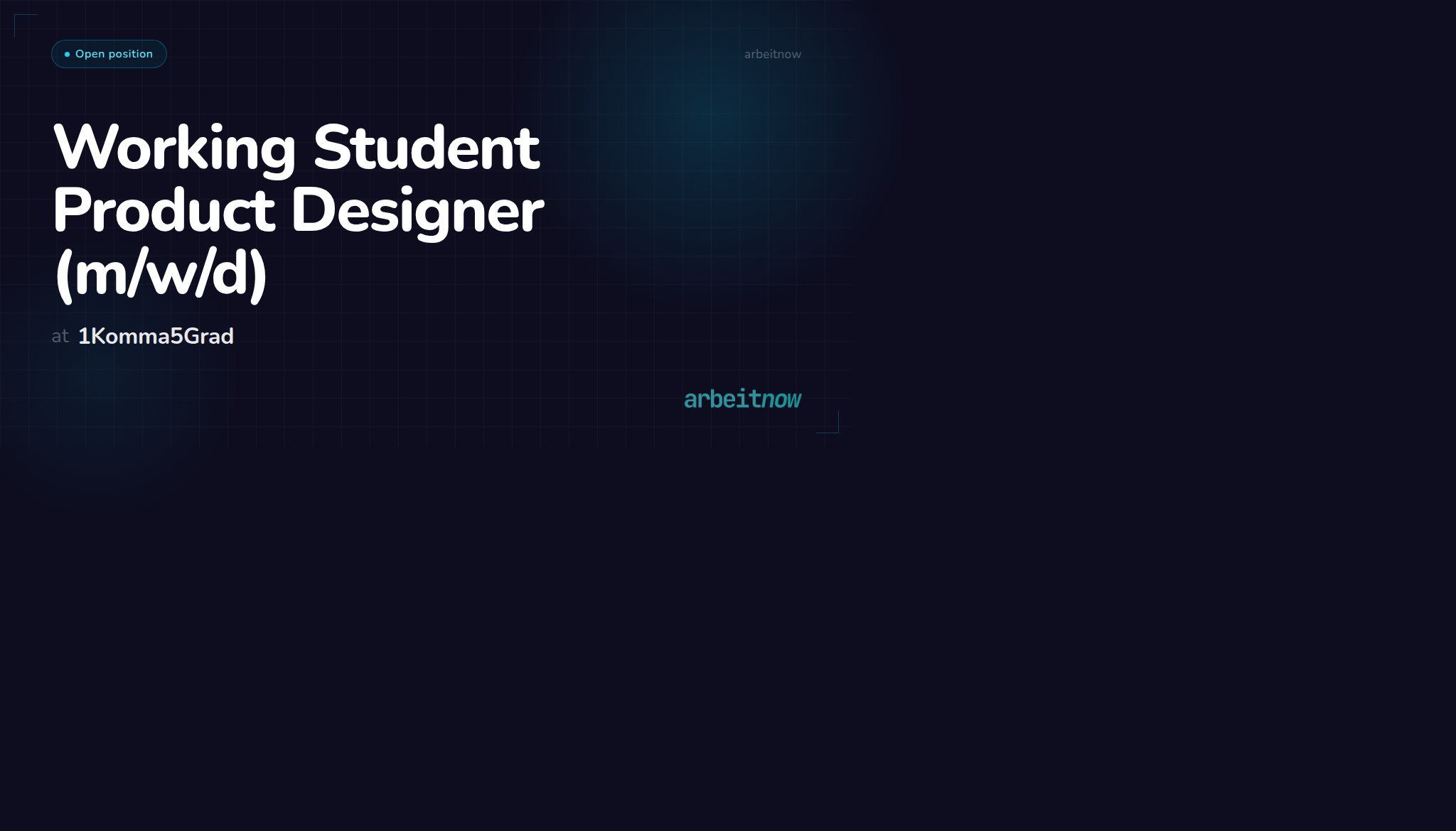 Working Student Product Designer (m/w/d) at 1Komma5Grad