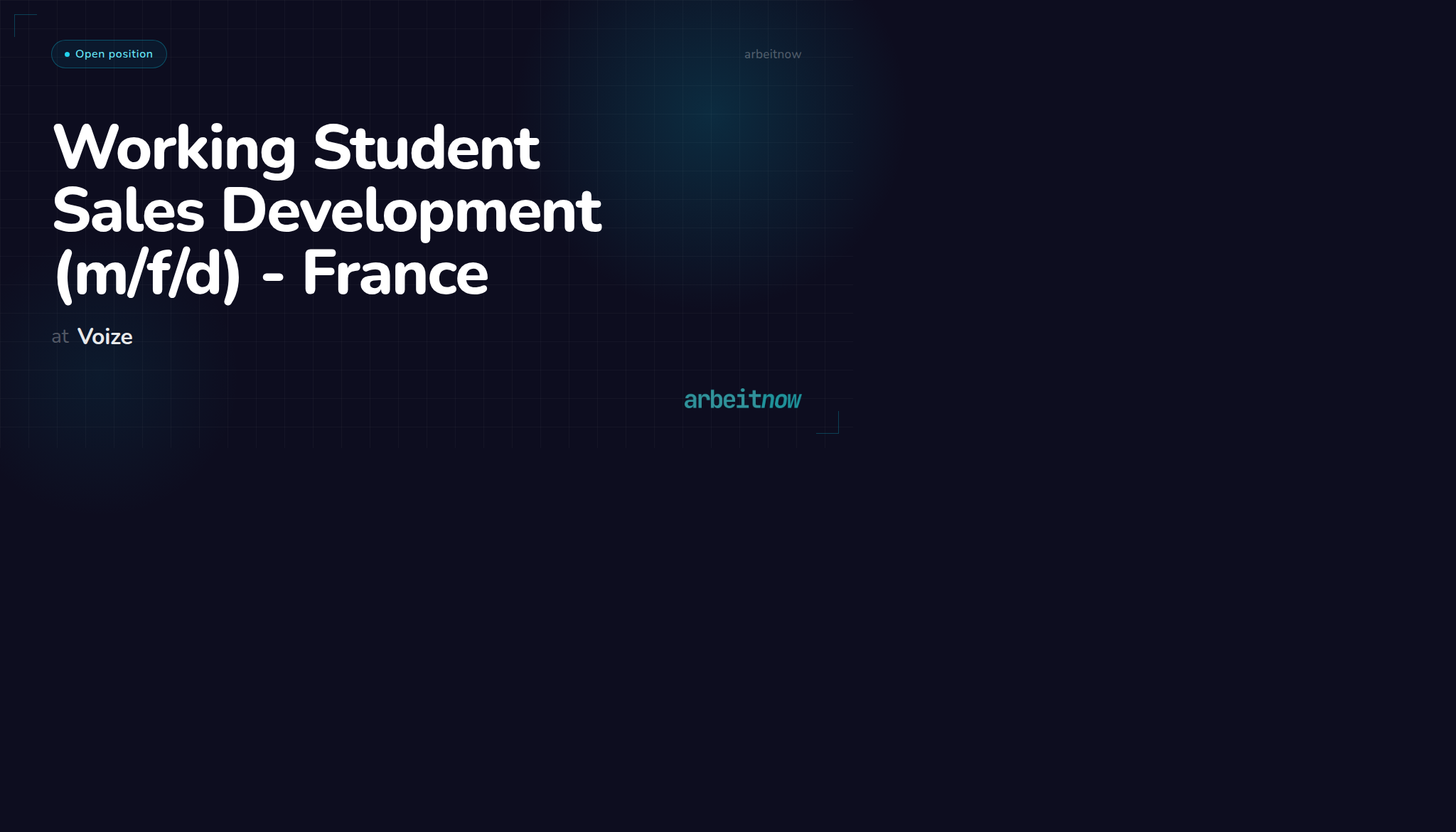 Working Student Sales Development (m/f/d) - France at Voize